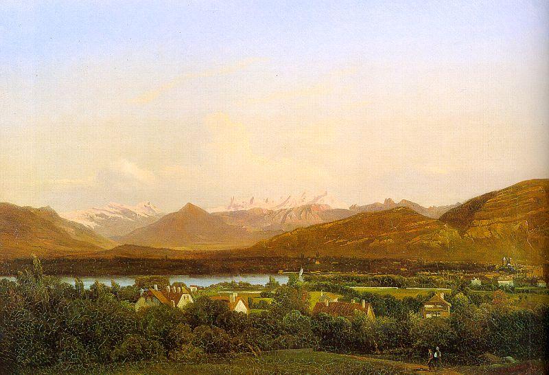 Alexandre Calame View of Geneva from Petit-Saconnex oil painting picture